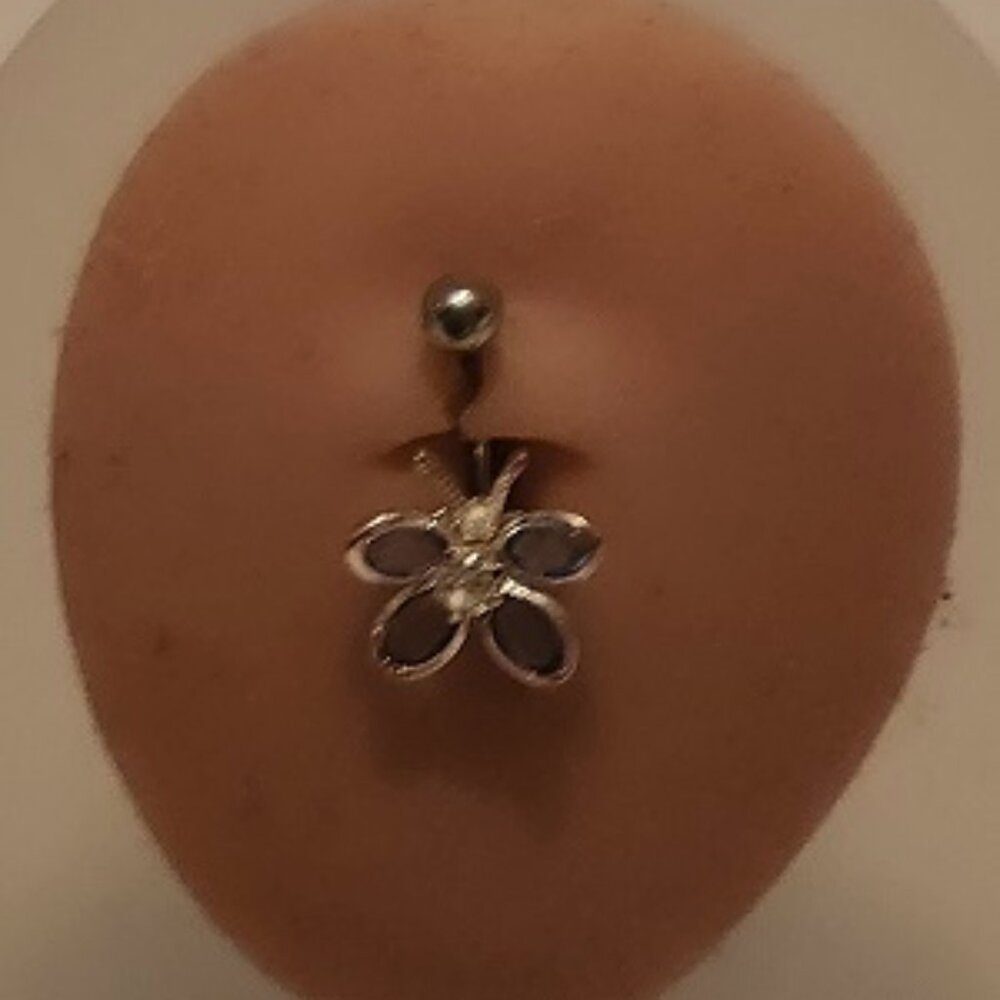 Standard Butterfly Lake Blue Crystals Navel Ring ! N-5085-POSH